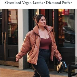 Abercrombie puffer jacket in brown.